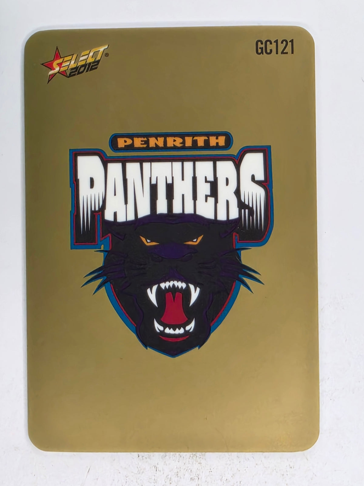 NRL 2012 Champions Gold Parallel Card #121 Penrith Panthers Logo