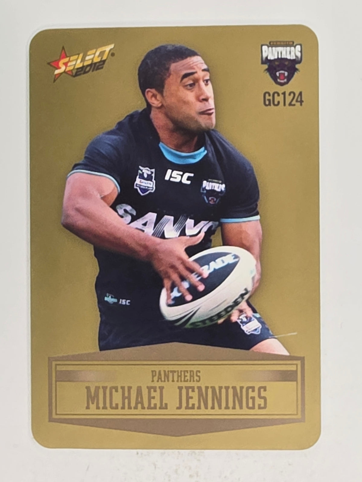 NRL 2012 Champions Gold Parallel Card #124 Michael Jennings Penrith Panthers