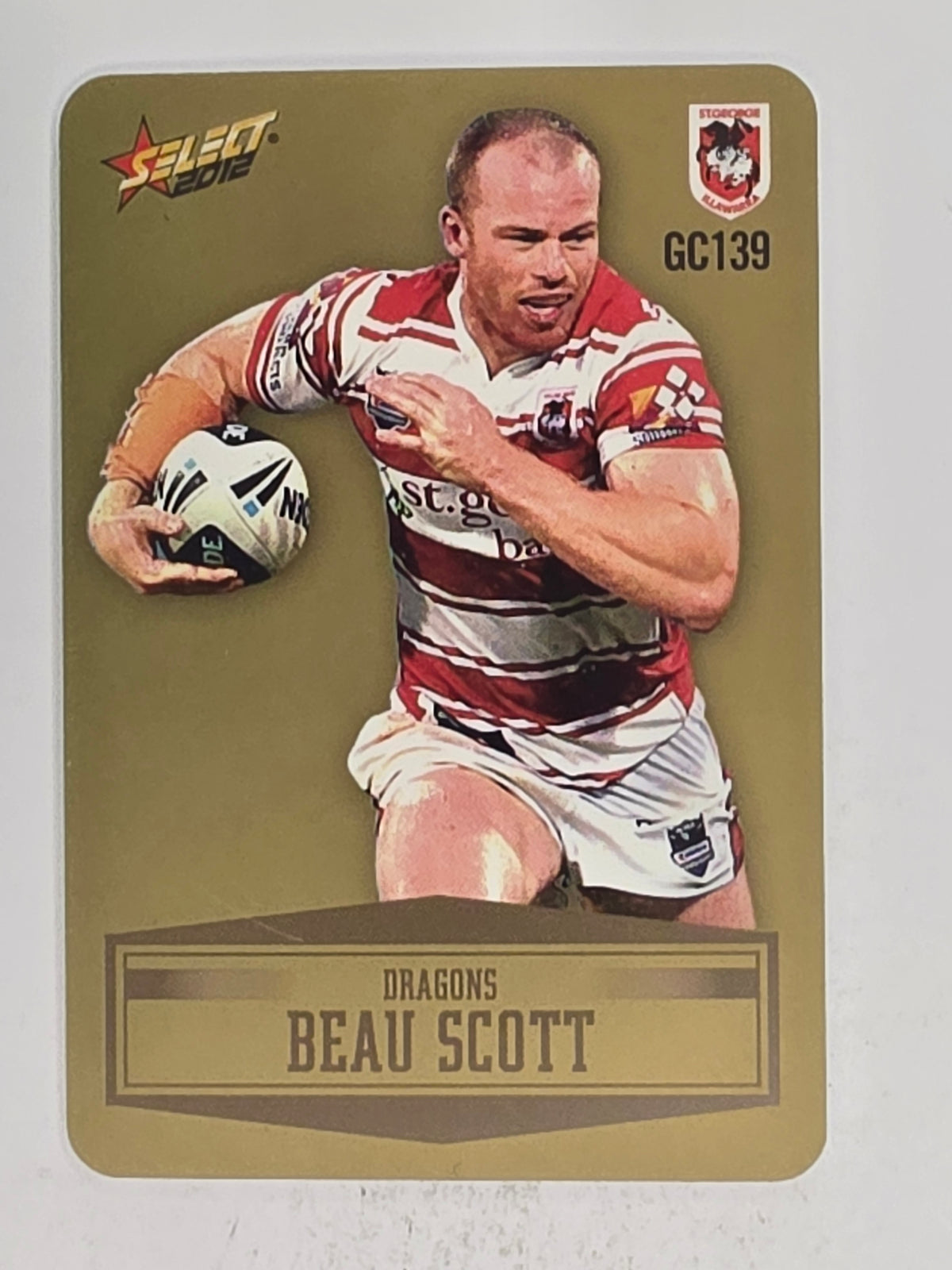NRL 2012 Champions Gold Parallel Card #139 Beau Scott St George Illawarra Dragons