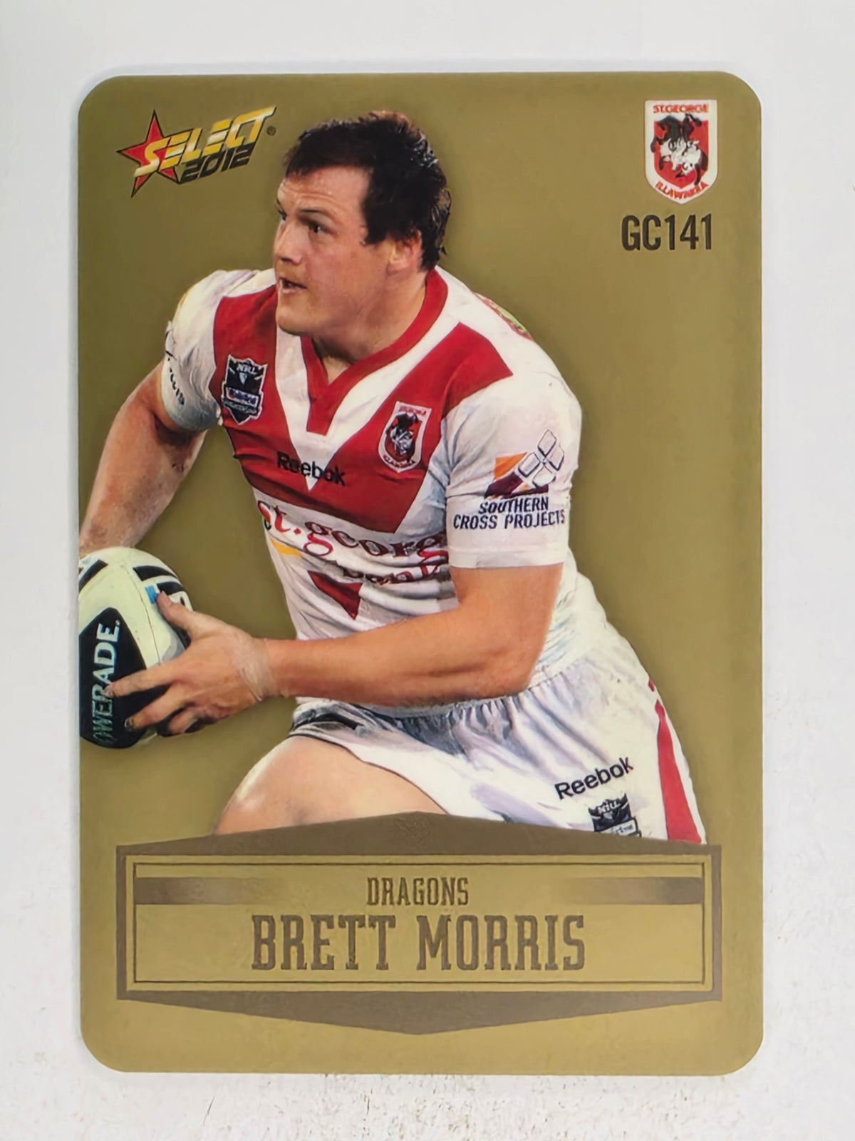 NRL 2012 Champions Gold Parallel Card #141 Brett Morris St George Illawarra Dragons