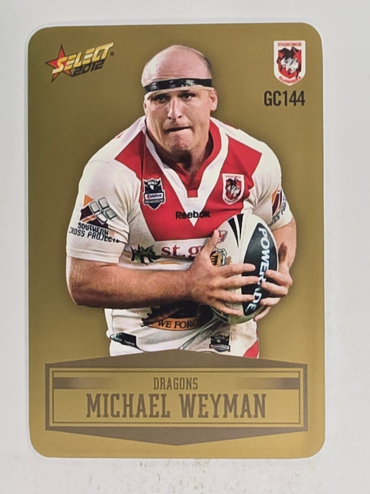 NRL 2012 Champions Gold Parallel Card #144 Michael Weyman St George Illawarra Dragons
