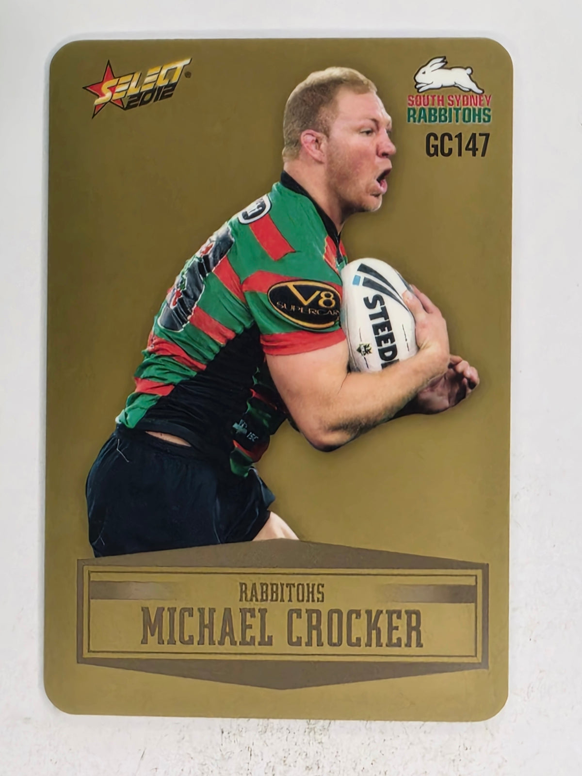 NRL 2012 Champions Gold Parallel Card #147 Michael Crocker South Sydney Rabbitohs