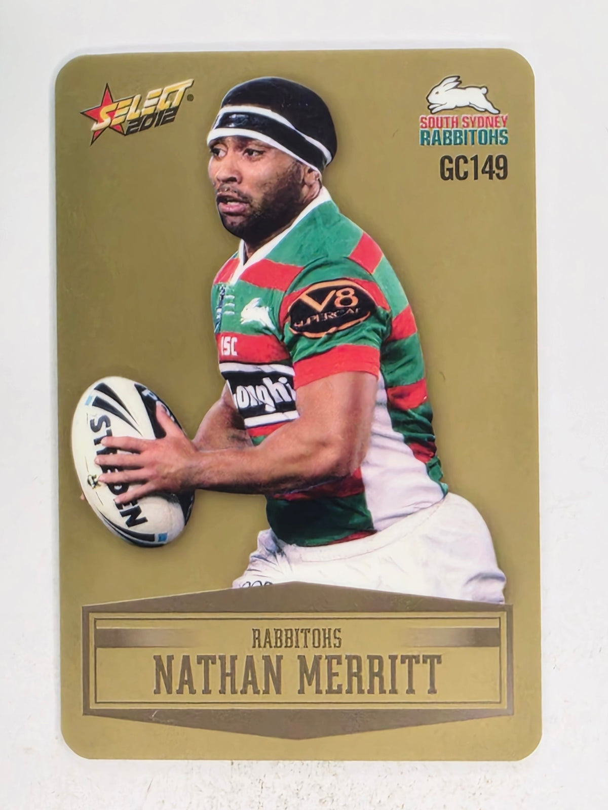 NRL 2012 Champions Gold Parallel Card #149 Nathan Merritt South Sydney Rabbitohs