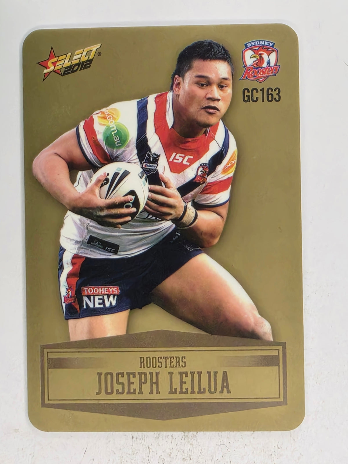 NRL 2012 Champions Gold Parallel Card #163 Joseph Leilua Sydney Roosters