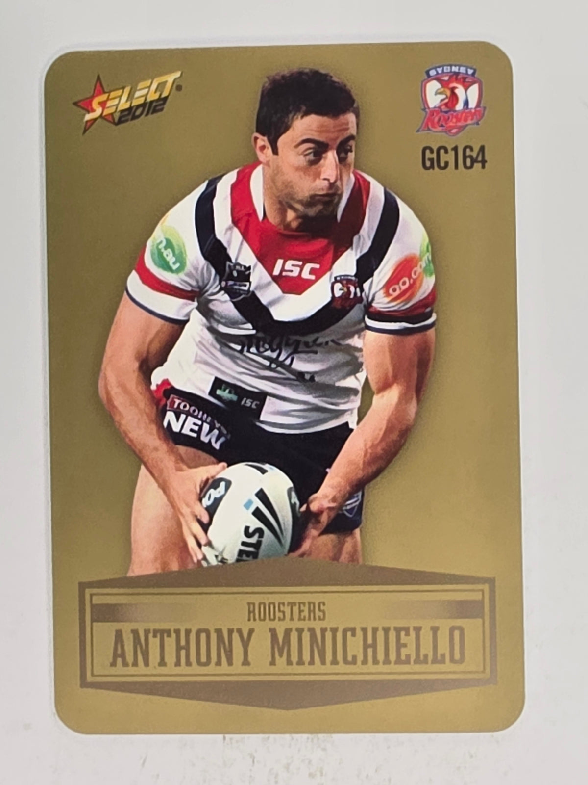 NRL 2012 Champions Gold Parallel Card #164 Anthony Minichiello Sydney Roosters