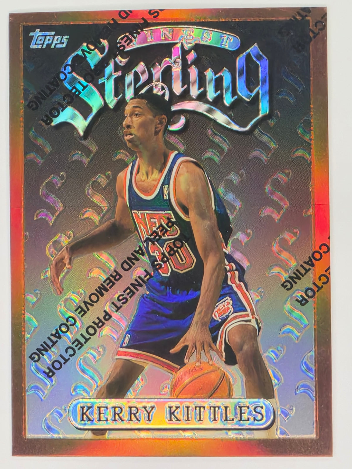 1996-97 Topps Finest Sterling Refractor - Kerry Kittles - New Jersey Nets - Card #210 (S47) With Peel
