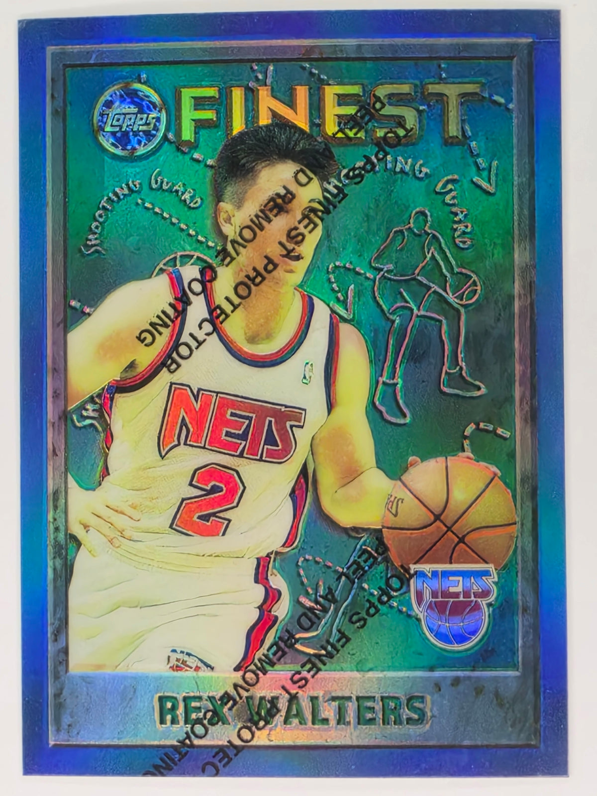 NBA 1995-96 Topps Finest | Rex Walters | New Jersey Nets | Card #36 (With Protective Peel)