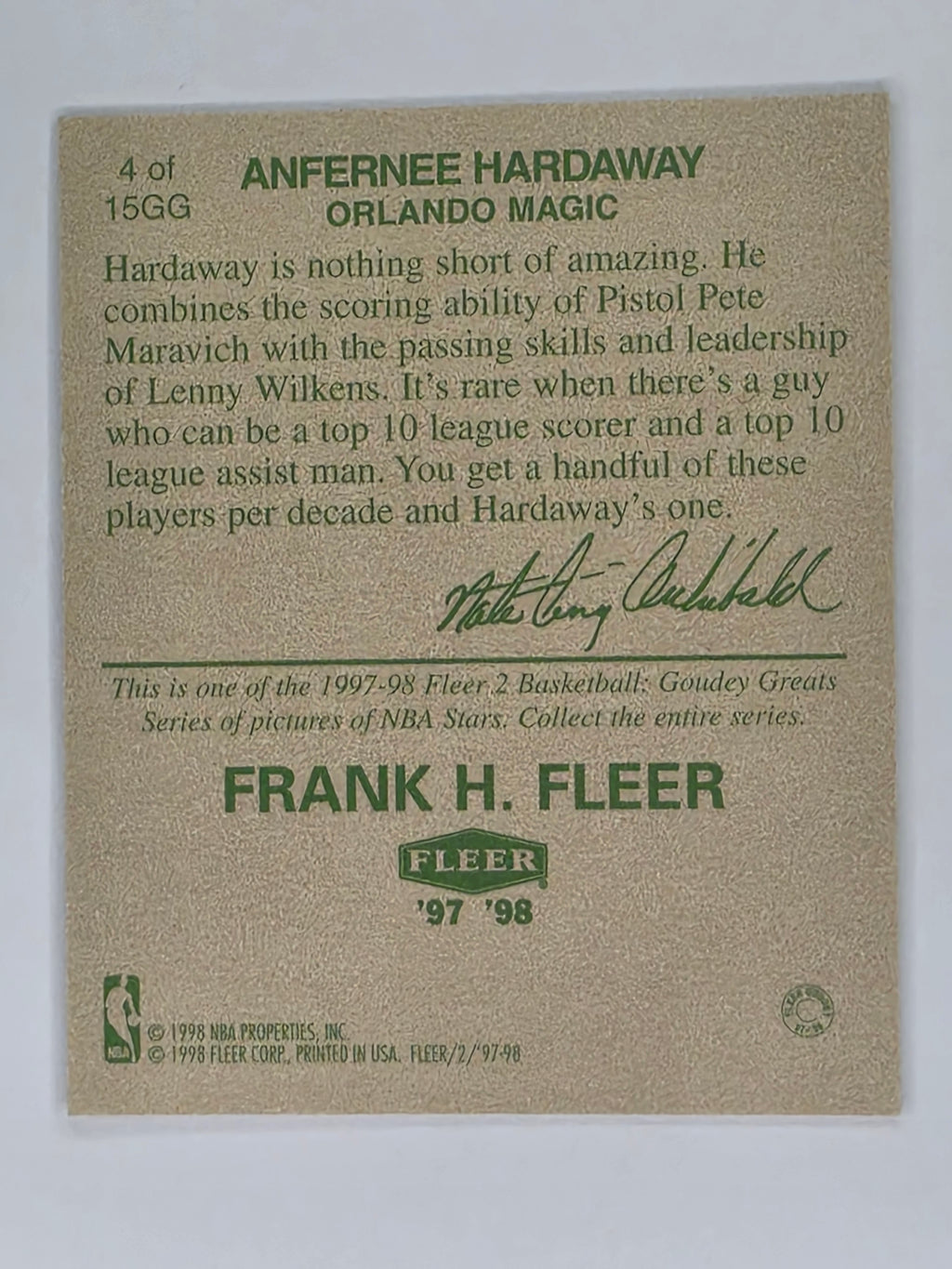 NBA Fleers 97-98 Series 2 | Goudey Greats | #4 | Anfernee Hardaway | Orlando Magic