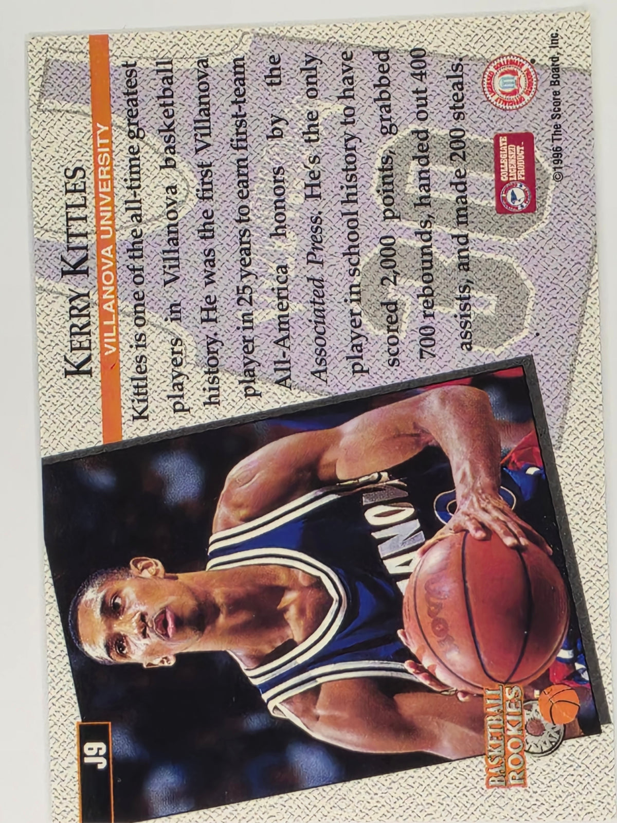 1996 Scoreboard | Basketball Rookies | #J9 | Kerry Kittles | Villanova University