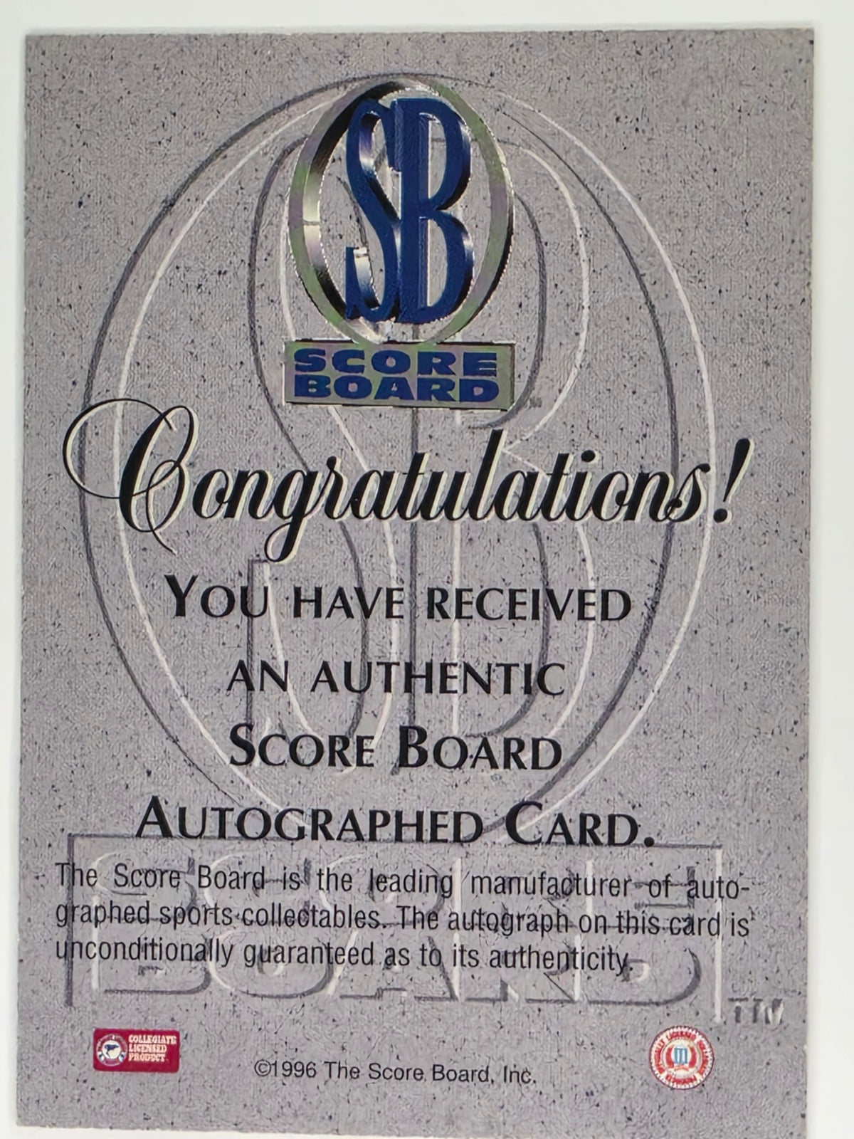 1996 Scoreboard | Authentic Autograph | #177/400 | Jeff McInnis | North Carolina