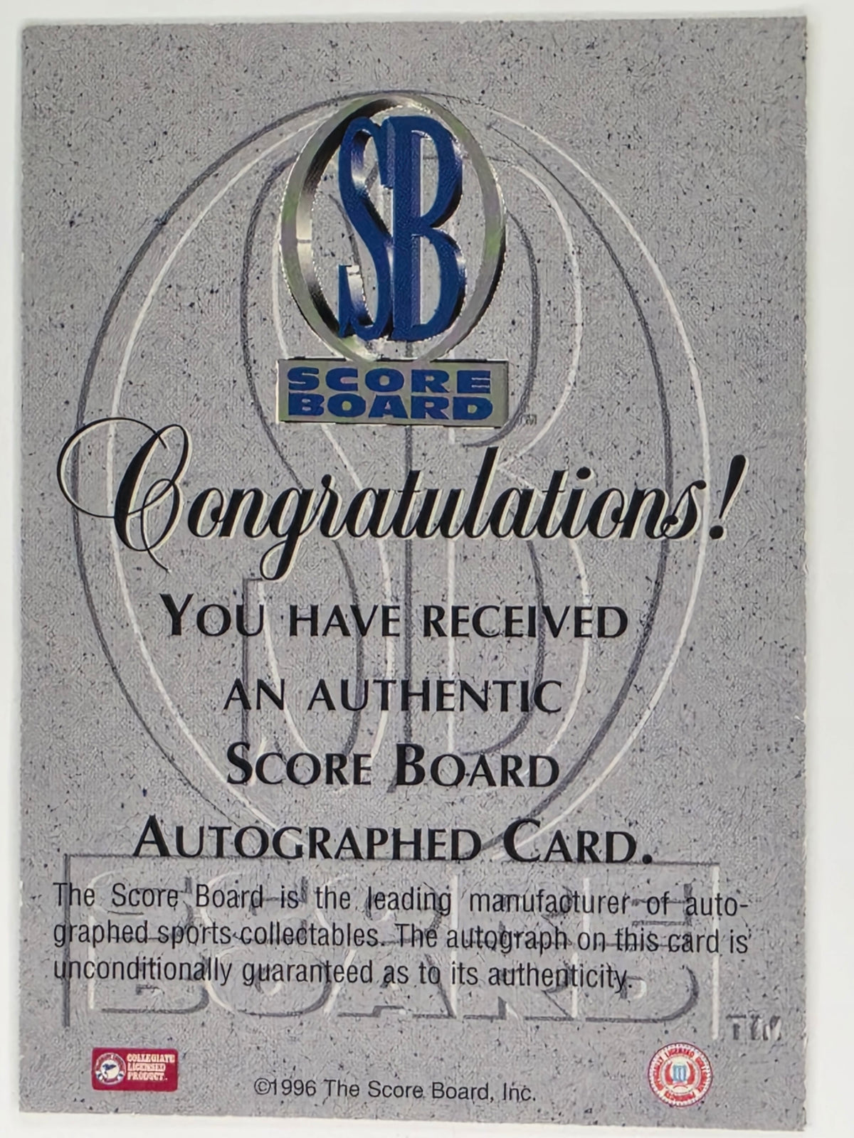 1996 Scoreboard | Authentic Autograph | Ryan Minor