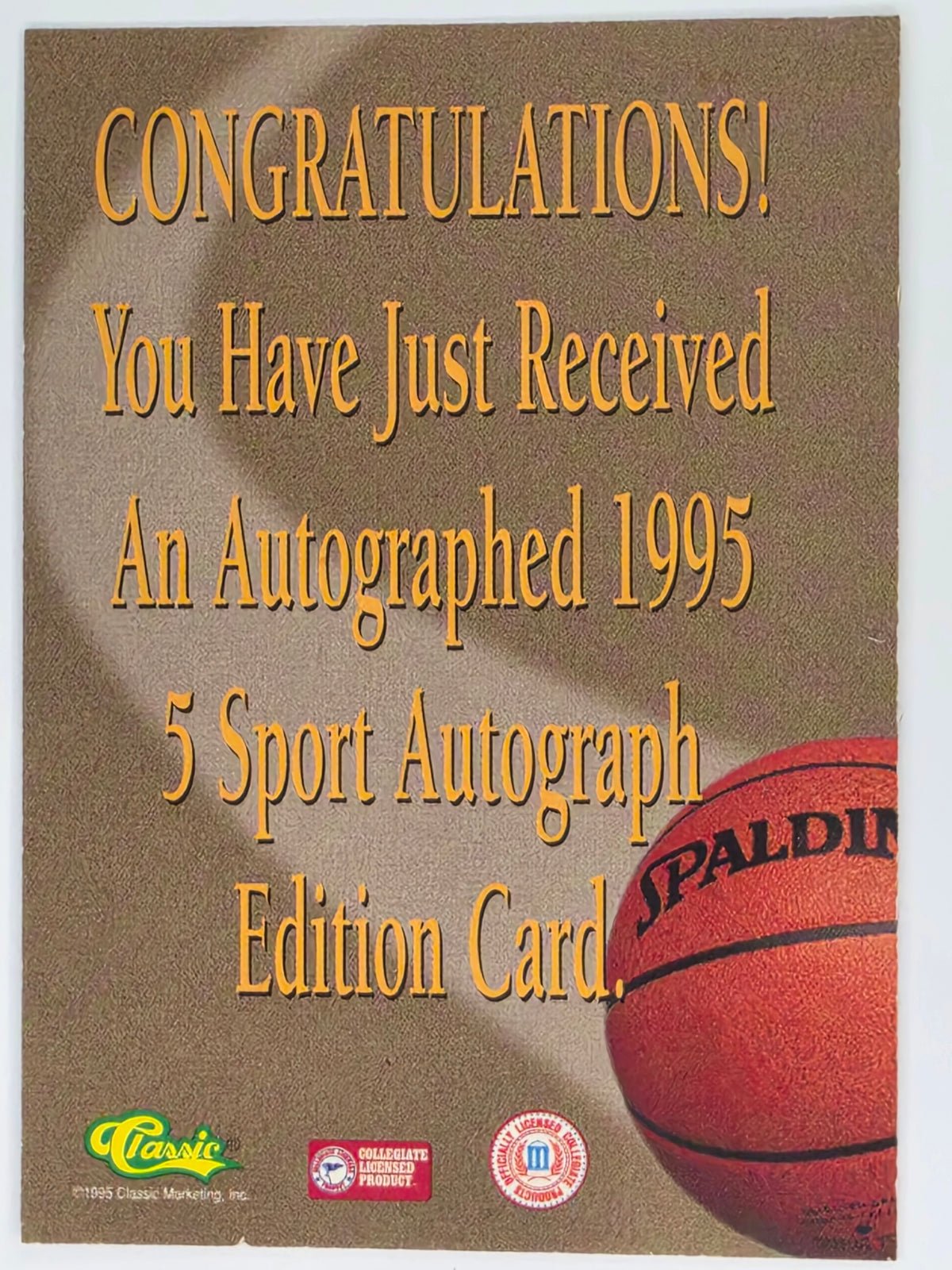 1995 Classic 5 Sports Autograph | Fred Hoiberg | Iowa State