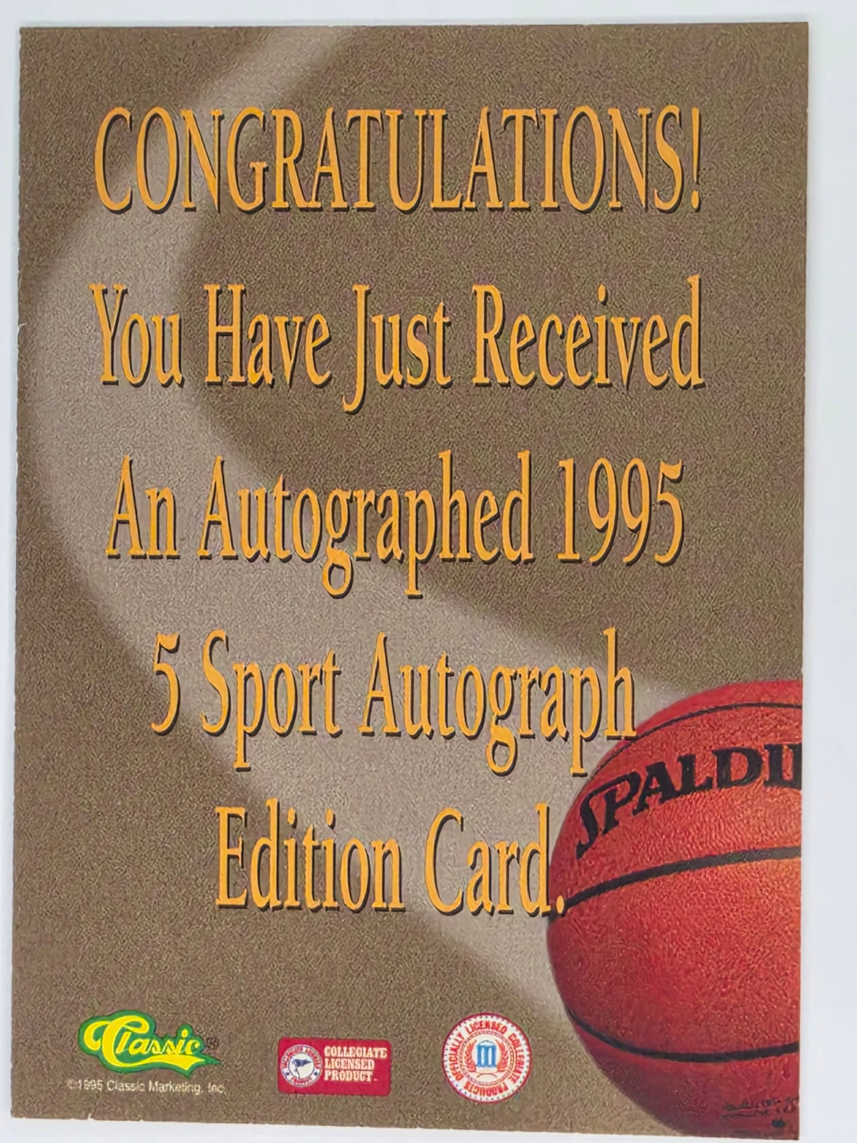 1995 Classic 5 Sports Autograph | Jerome Allen | Minnesota