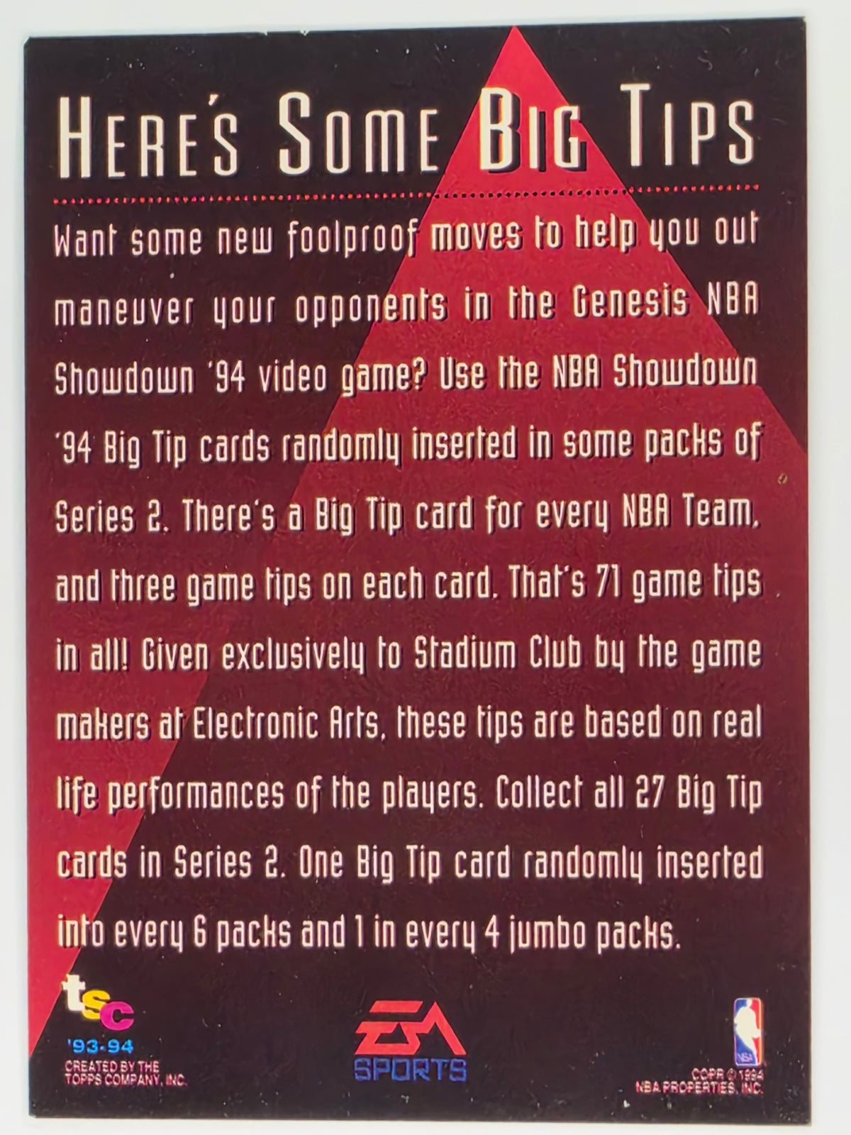 NBA 1993-94 Topps Stadium Club | Big Tips