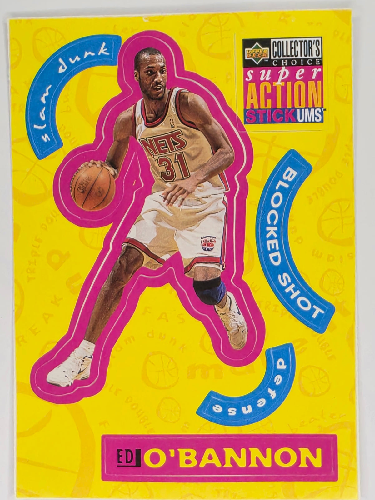 NBA Upper Deck 95-96 | Super Action Stickums | #S17 | Ed O'Bannon | Brooklyn Nets