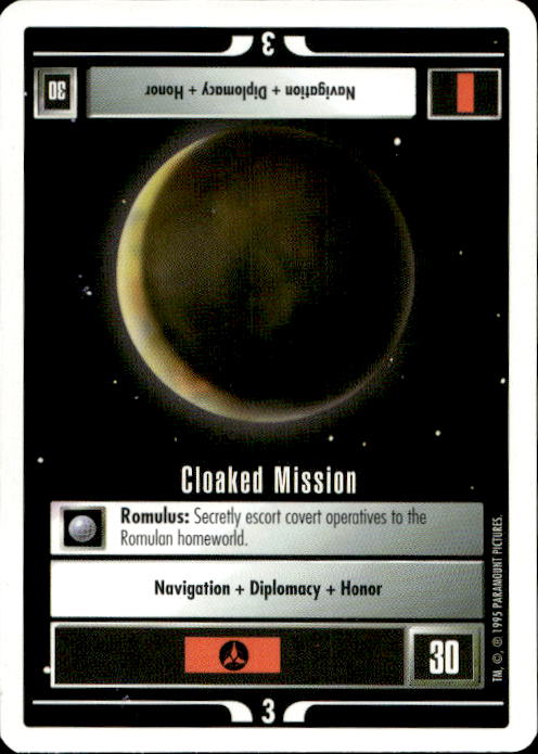 Star Trek The Next Generation | 1E Premiere 1995 White | Cloaked Mission Uncommon