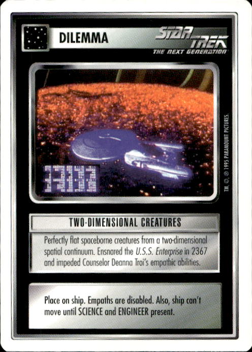 Star Trek The Next Generation | 1E Premiere 1995 White | Two-Dimensional Creatures Uncommon