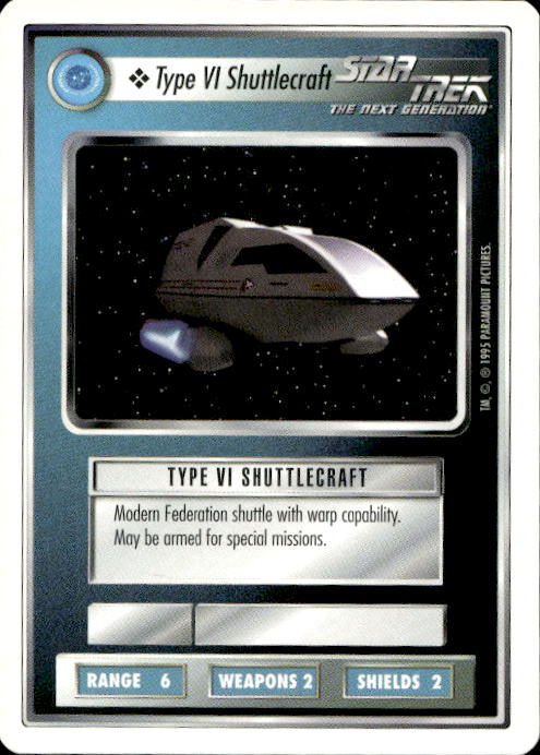 Star Trek The Next Generation | 1E Premiere 1995 White | Type VI Shuttlecraft Common