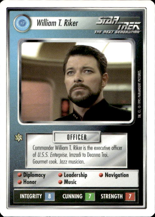 Star Trek The Next Generation | 1E Premiere 1995 White | William T. Riker Rare
