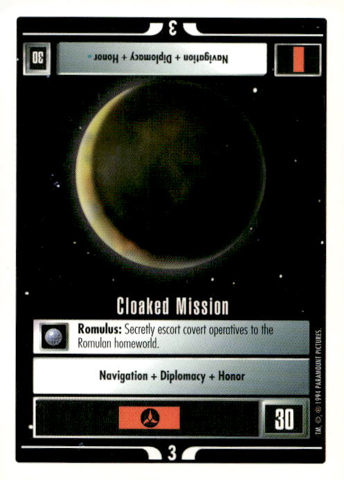 Star Trek The Next Generation | 1E Premiere 1994 White | Cloaked Mission Uncommon
