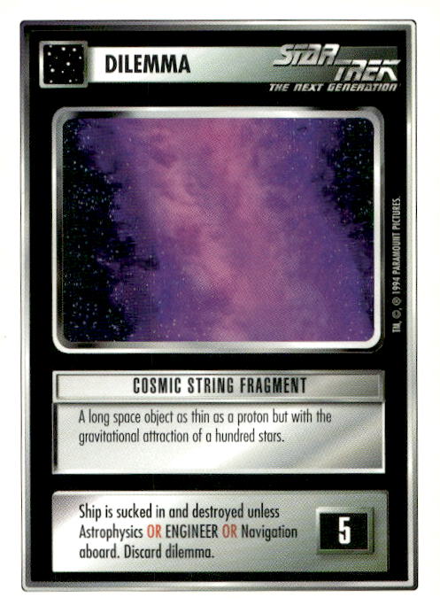 Star Trek The Next Generation | 1E Premiere 1994 White | Cosmic String Fragment Uncommon
