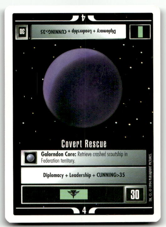 Star Trek The Next Generation | 1E Premiere 1994 White | Covert Rescue Uncommon