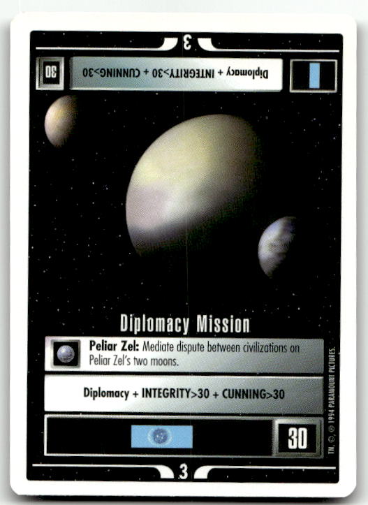 Star Trek The Next Generation | 1E Premiere 1994 White | Diplomacy Mission Uncommon