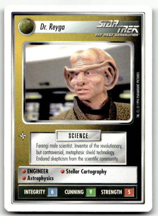Star Trek The Next Generation | 1E Premiere 1994 White | Dr. Reyga Uncommon