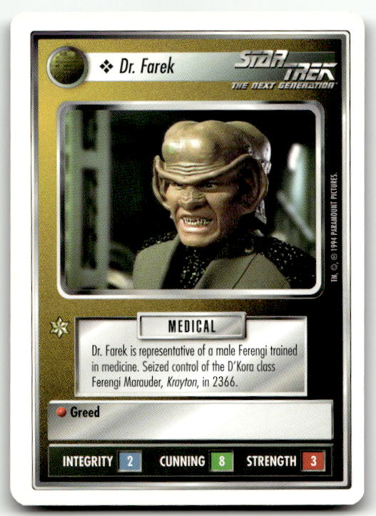 Star Trek The Next Generation | 1E Premiere 1994 White | Dr. Farek Common