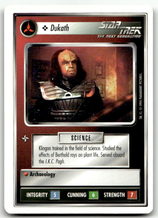 Star Trek The Next Generation | 1E Premiere 1994 White | Dukath Common
