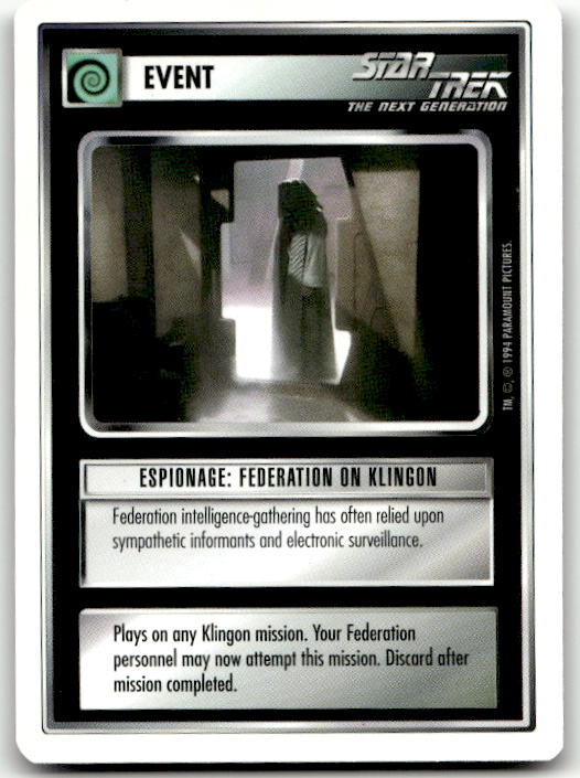 Star Trek The Next Generation | 1E Premiere 1994 White | Espionage: Federation On Klingon Common