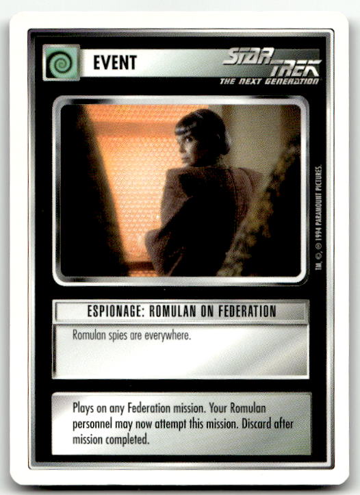 Star Trek The Next Generation | 1E Premiere 1994 White | Espionage: Romulan On Federation Common