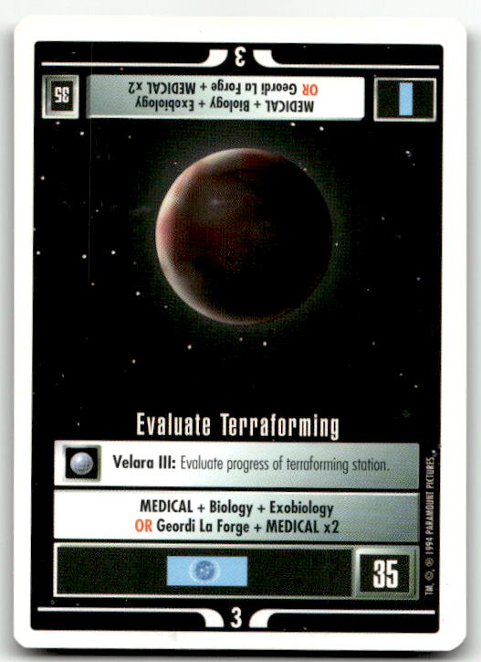 Star Trek The Next Generation | 1E Premiere 1994 White | Evaluate Terraforming Rare