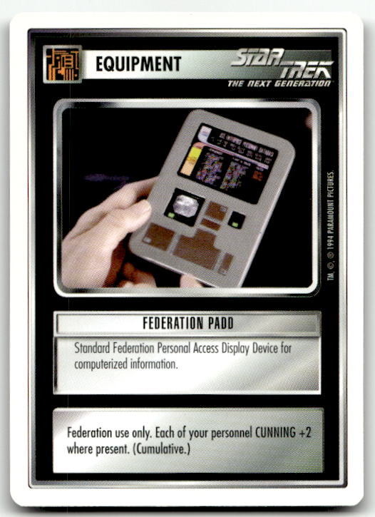 Star Trek The Next Generation | 1E Premiere 1994 White | Federation PADD Common