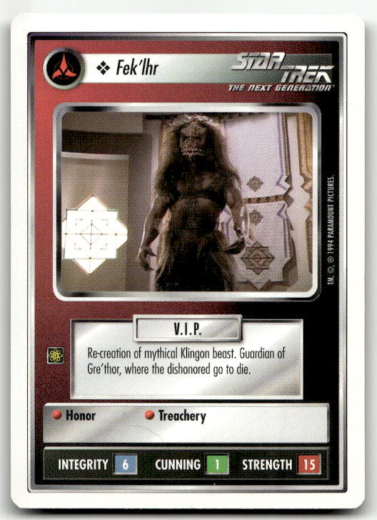 Star Trek The Next Generation | 1E Premiere 1994 White | Fek'lhr (holo re-creation) Uncommon