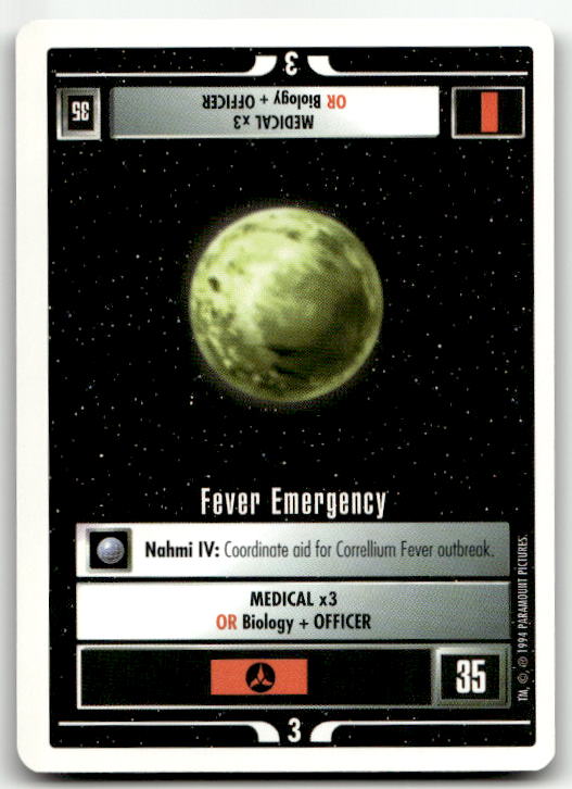 Star Trek The Next Generation | 1E Premiere 1994 White | Fever Emergency Common