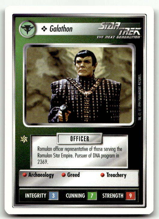 Star Trek The Next Generation | 1E Premiere 1994 White | Galathon Common