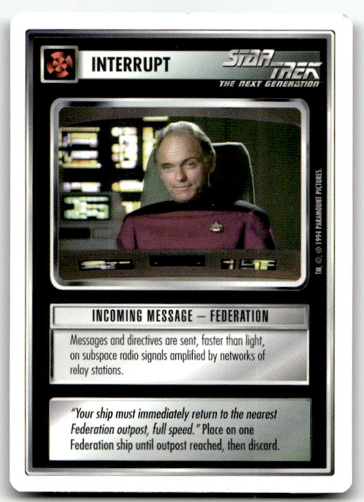 Star Trek The Next Generation | 1E Premiere 1994 White | Incoming Message - Federation Uncommon