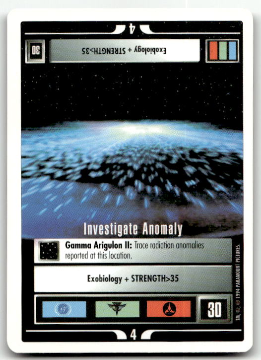 Star Trek The Next Generation | 1E Premiere 1994 White | Investigate Anomaly Common