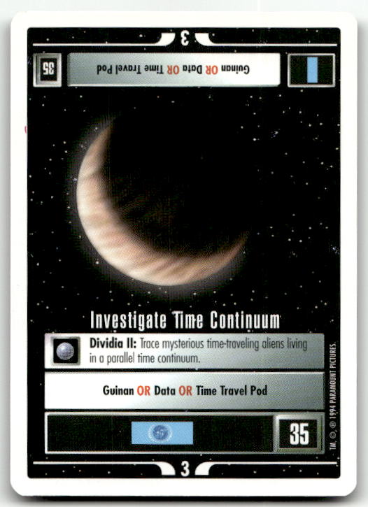 Star Trek The Next Generation | 1E Premiere 1994 White | Investigate Time Continuum Rare