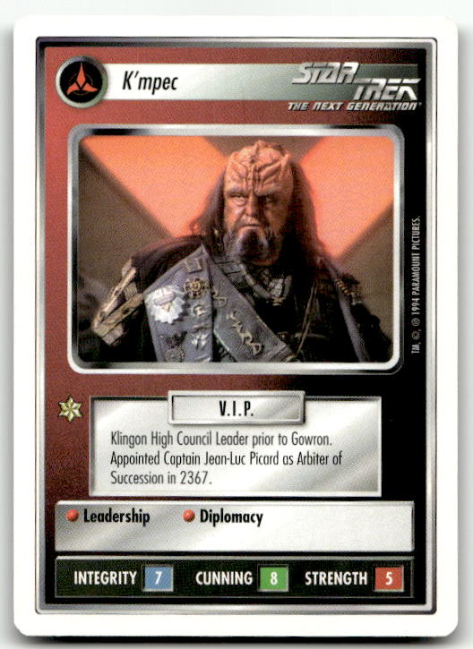Star Trek The Next Generation | 1E Premiere 1994 White | K'mpec Uncommon