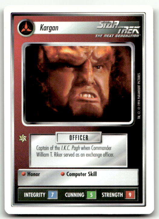 Star Trek The Next Generation | 1E Premiere 1994 White | Kargan Rare
