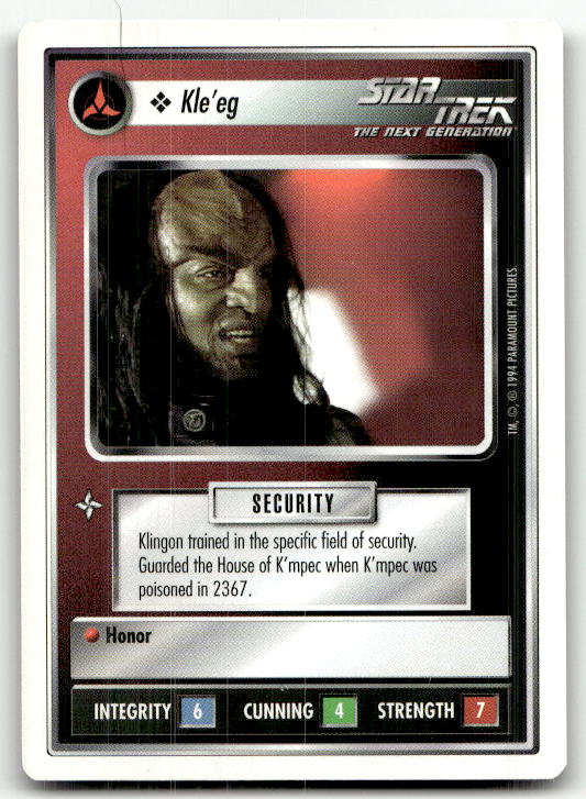 Star Trek The Next Generation | 1E Premiere 1994 White | Kle'eg Common