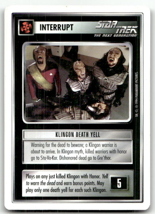 Star Trek The Next Generation | 1E Premiere 1994 White | Klingon Death Yell Rare