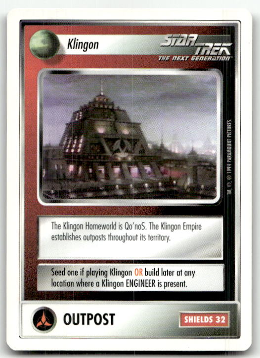 Star Trek The Next Generation | 1E Premiere 1994 White | Klingon Outpost Common