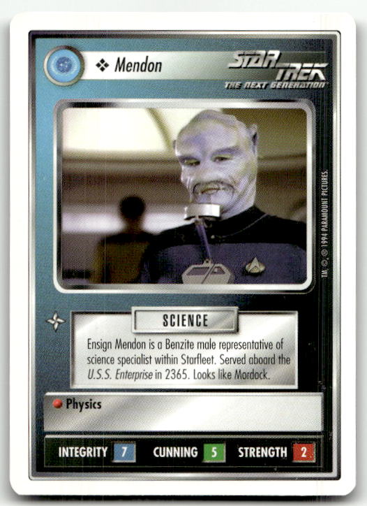 Star Trek The Next Generation | 1E Premiere 1994 White | Mendon Common