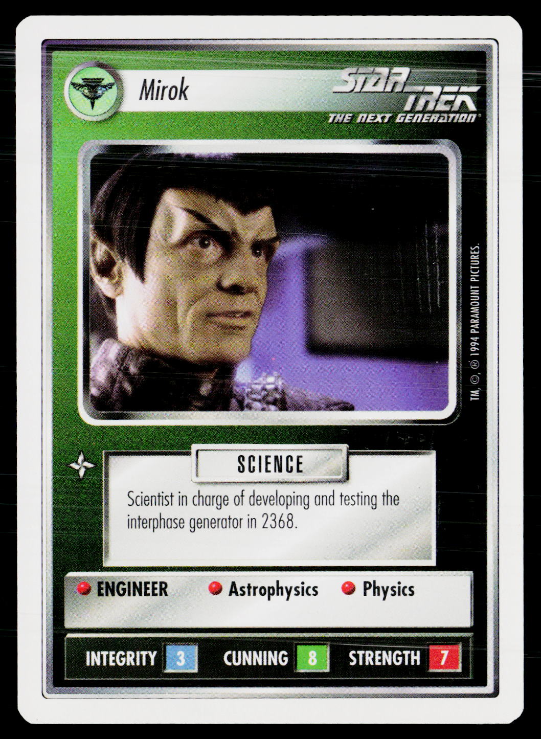 Star Trek The Next Generation | 1E Premiere 1994 White | Mirok Uncommon