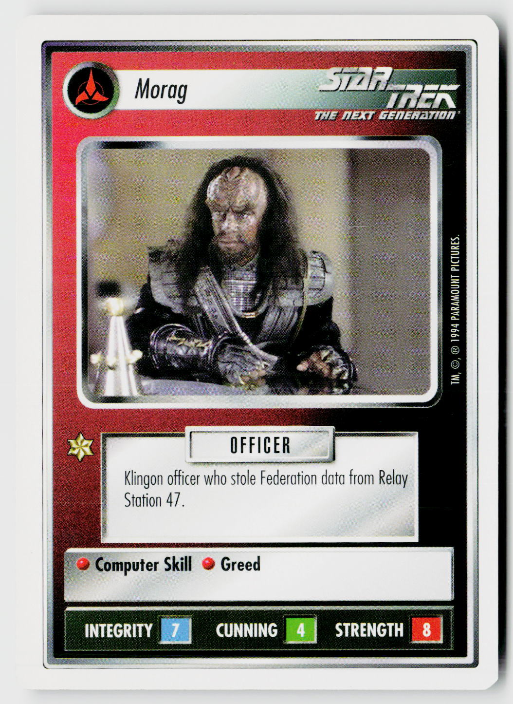 Star Trek The Next Generation | 1E Premiere 1994 White | Morag Uncommon