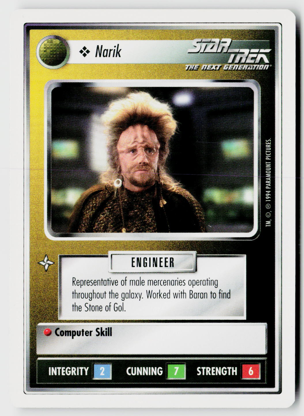 Star Trek The Next Generation | 1E Premiere 1994 White | Narik Common
