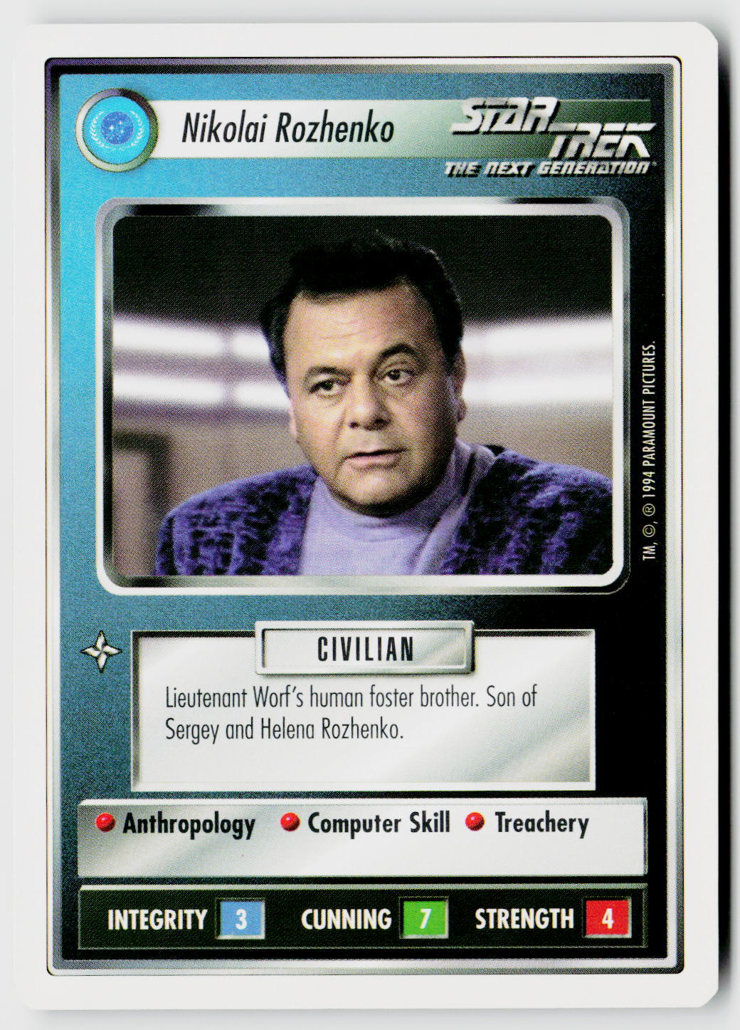 Star Trek The Next Generation | 1E Premiere 1994 White | Nikolai Rozhenko Uncommon